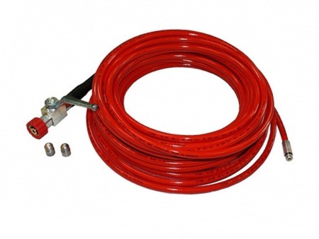 Ком-кт для прочистки труб 32м с краном и форсунками 314Profi красный DN6 Ком-кт для прочистки труб 32м с краном и форсунками 314Profi красный DN6
